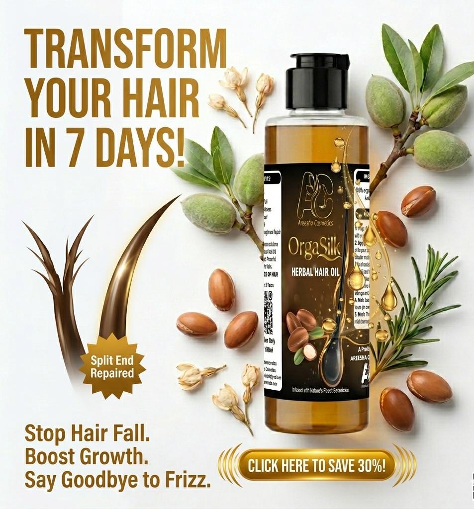 OrgaSilk Herbal Hair Oil By Areesha Cosmetics - Image 3